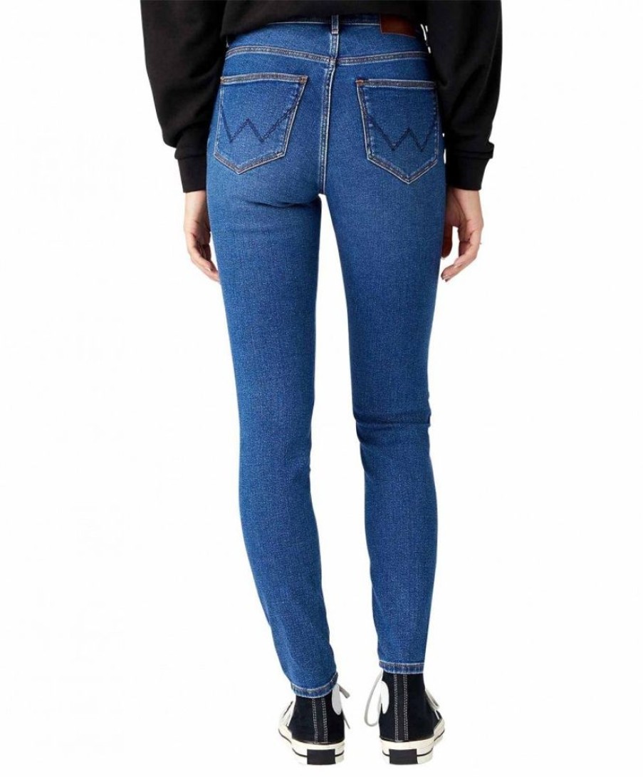 Damen Wrangler Skinny | Wrangler Jeans Skinny Fit Mit High Rise In Blauem Camellia