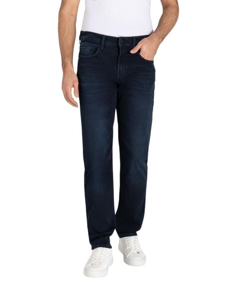 Herren MAC Straight Leg | Mac Ben Jeans Regular-Fit In Dunkelblauer Waschung