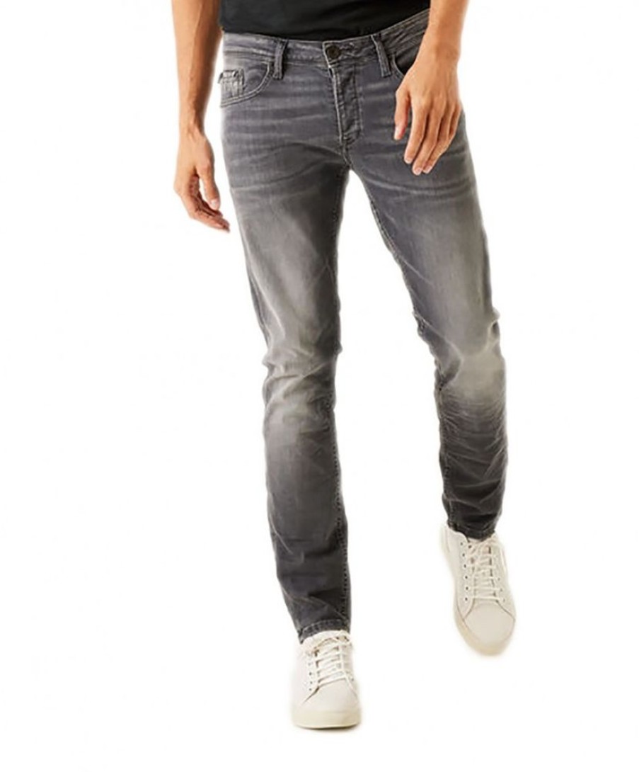 Herren Garcia Slim Fit | Garcia Herren Jeans Slim Fit Savio In Grauem Smoke Denim