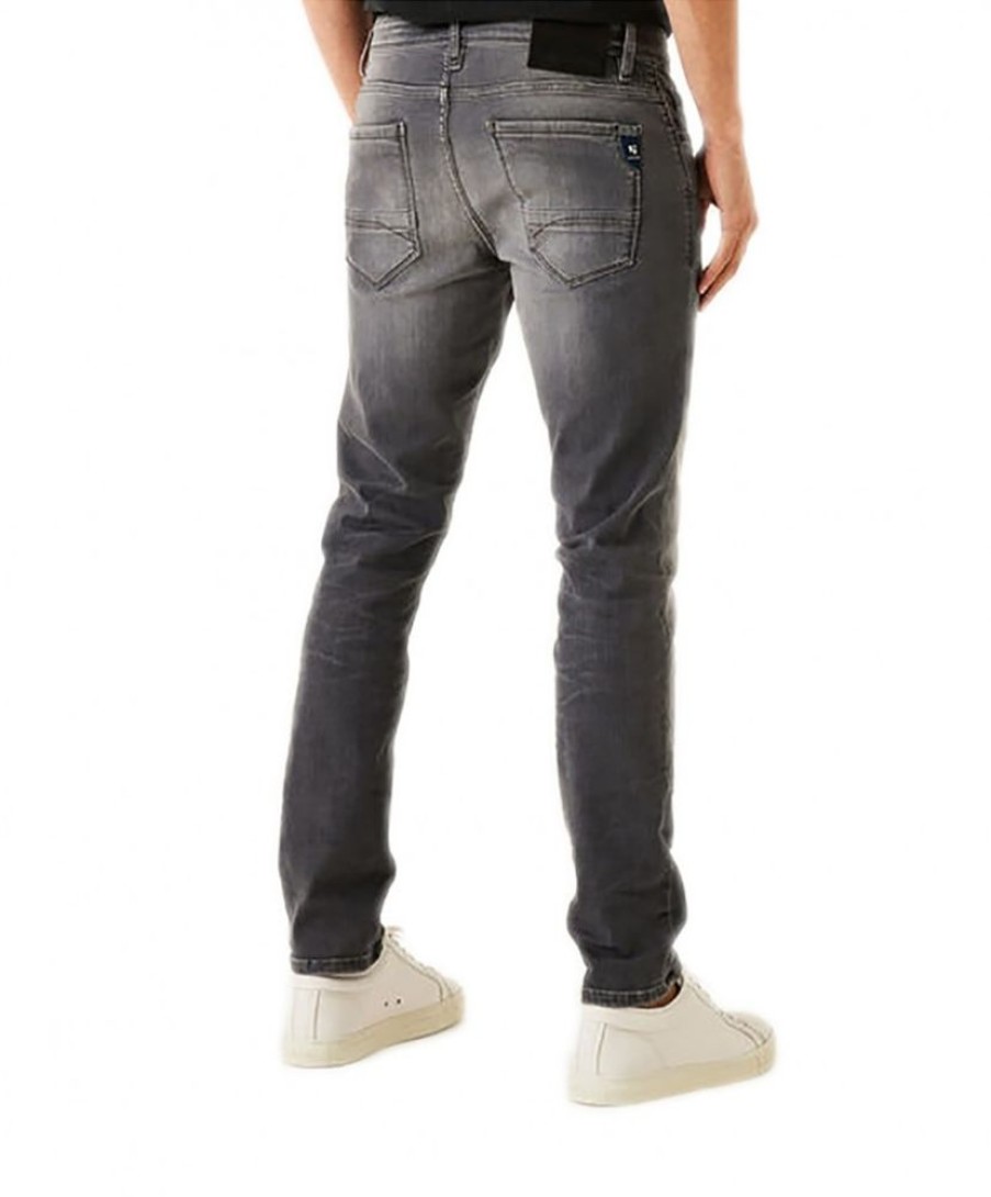 Herren Garcia Slim Fit | Garcia Herren Jeans Slim Fit Savio In Grauem Smoke Denim