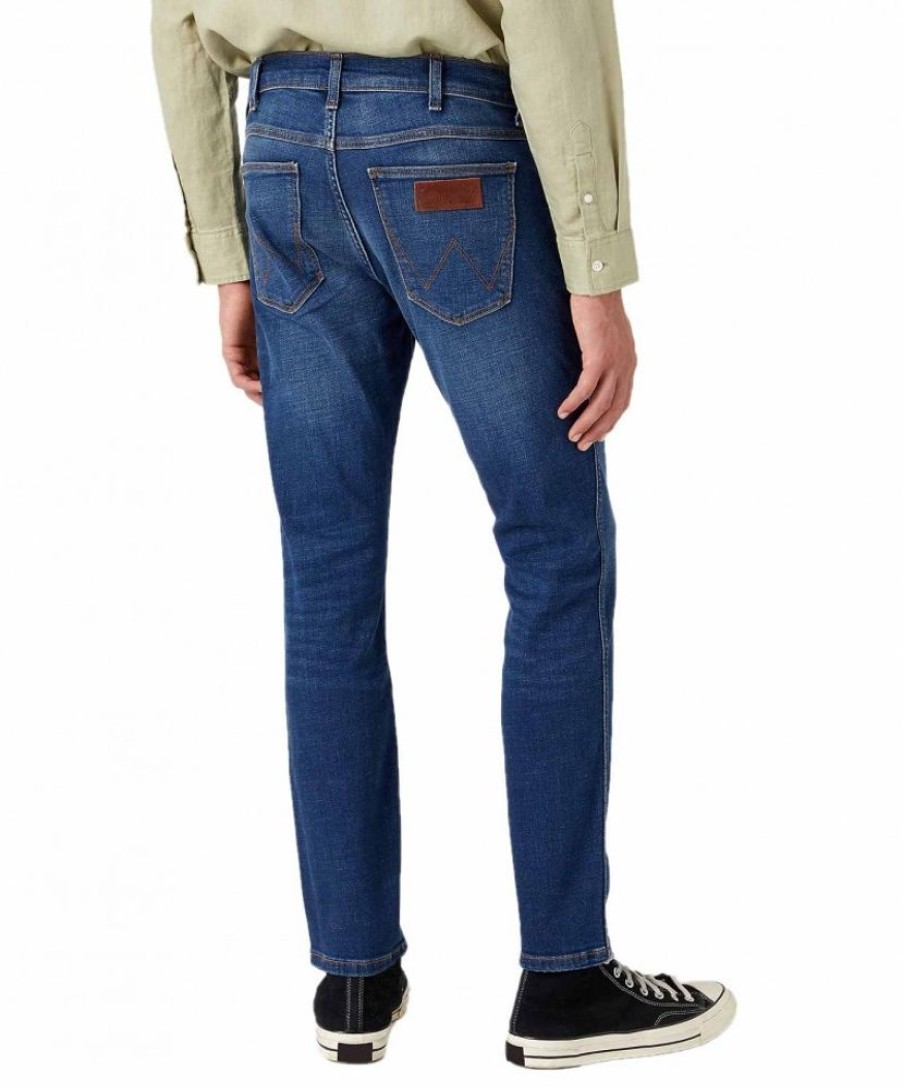 Herren Wrangler Tapered | Wrangler Larston Jeans Tapered In Used Waschung