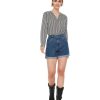 Damen Vero Moda Shorts | Vero Moda Damen Shorts High Waisted Ninetten In Mittelblau