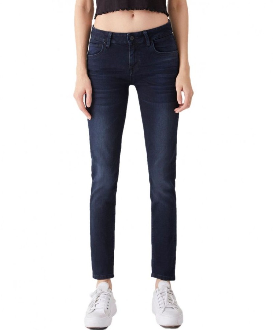 Damen LTB Skinny | Ltb Nicole - Rohrenjeans In Dunklem Used Look