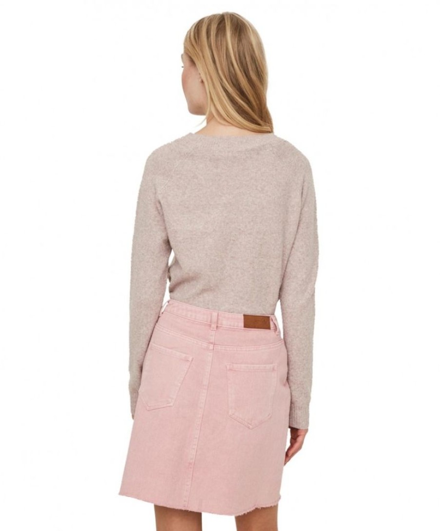 Damen Vero Moda Pullover | Vero Moda Doffy - Rosa Strickpullover Mit Rundhals