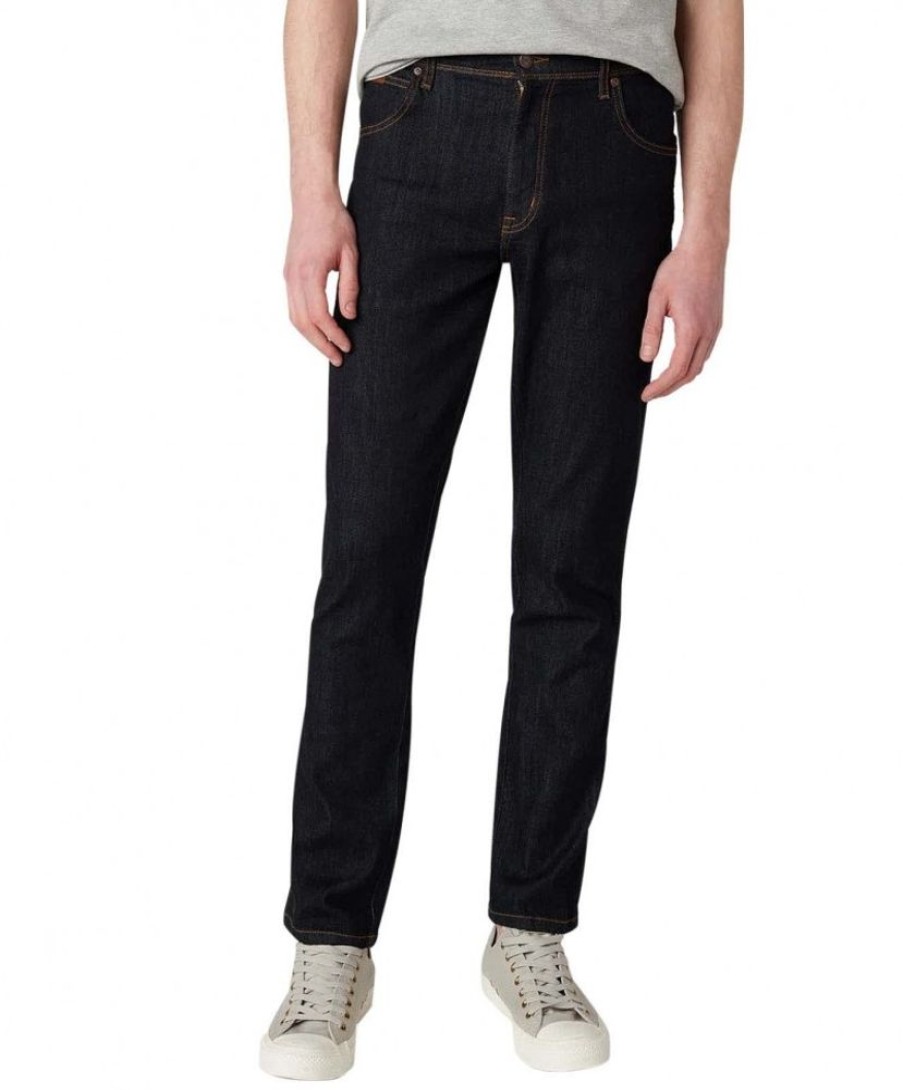 Herren Wrangler Straight Leg | Wrangler Herren Texas Slim Jeans In Dunklem Dark Rinse