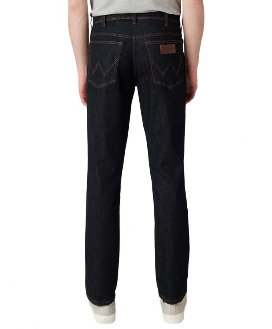 Herren Wrangler Straight Leg | Wrangler Herren Texas Slim Jeans In Dunklem Dark Rinse