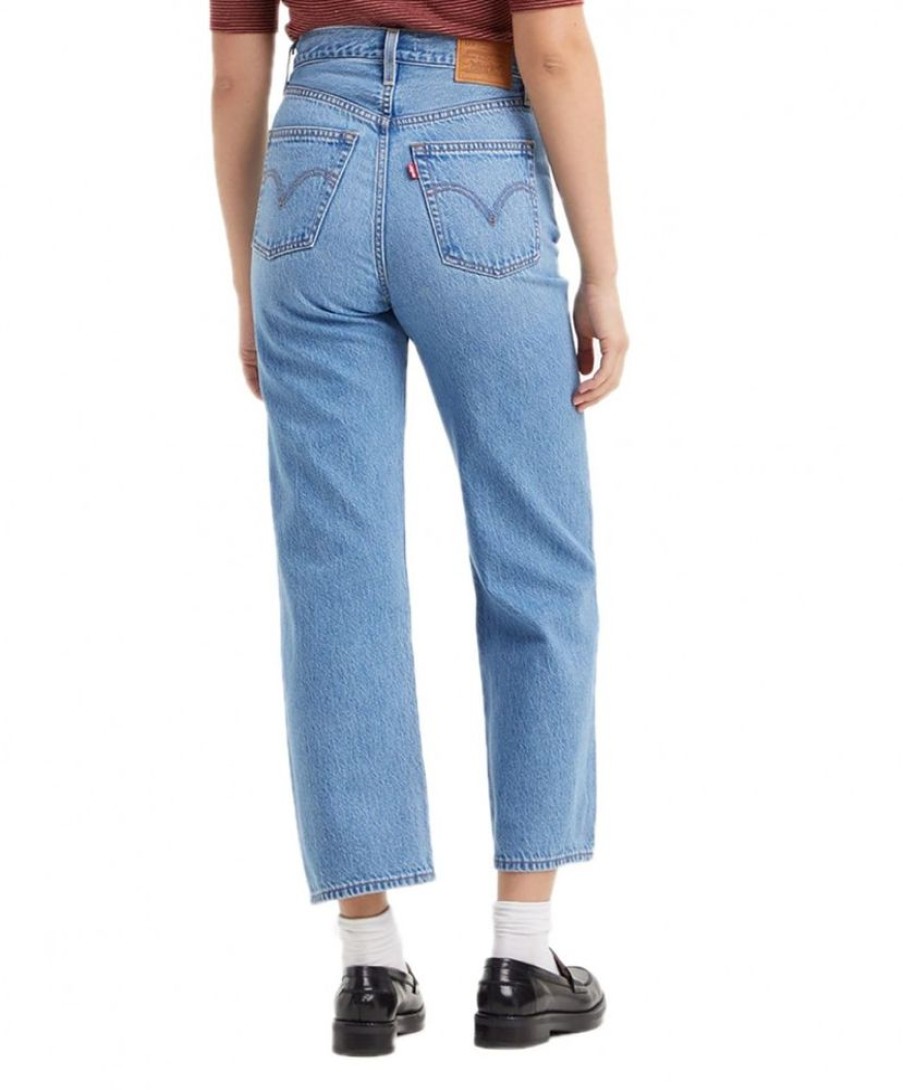 Damen Levis Slim Fit | Levi'S Ribcage Straight Ankle Jeans In Heller Indigo Optik