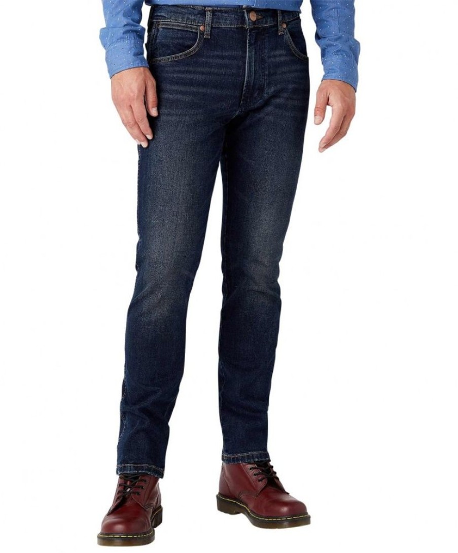 Herren Wrangler Straight Leg | Wrangler Herren-Jeans Straight Fit Greensboro In Blau