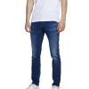 Herren Jack & Jones Slim Fit | Jack & Jones Jeans Slim Fit Glenn Aus Mittelblauem Sweat-Stoff