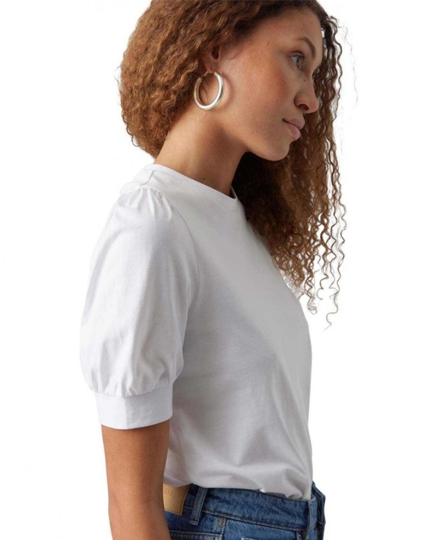 Damen Vero Moda Shirts | Vero Moda T-Shirt Kerry Mit Rundhals In Weis