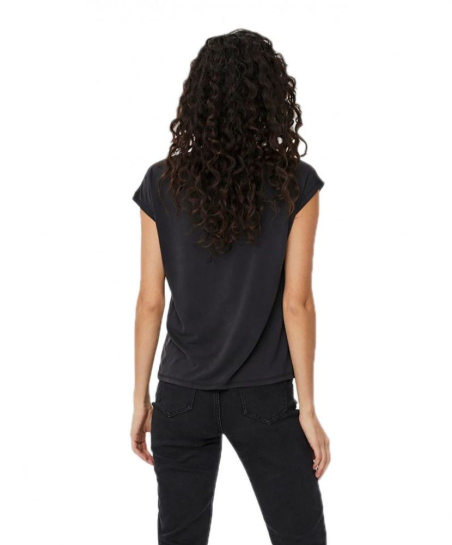 Damen Vero Moda Shirts | Vero Moda T-Shirt Filli Mit V-Ausschnitt In Schwarz