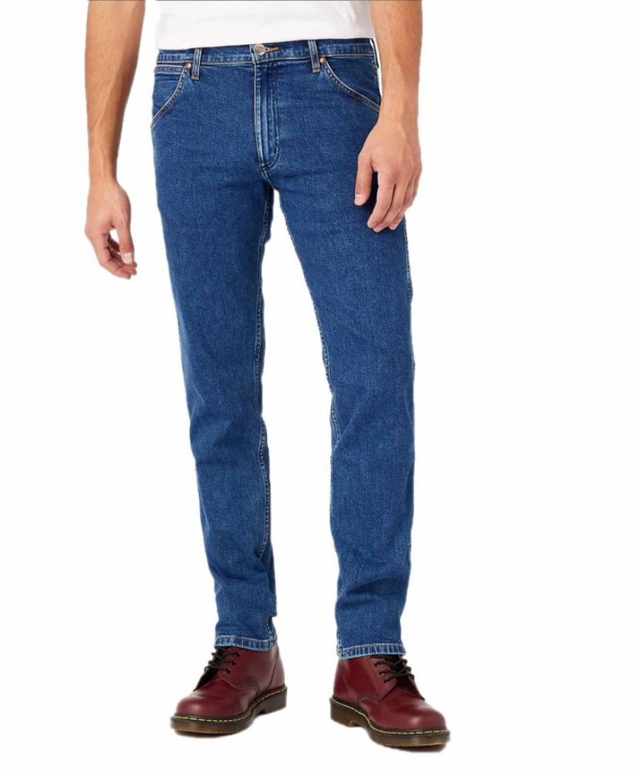 Herren Wrangler Slim Fit | Wrangler Herren Jeans Western Slim In 6 Months Farbung