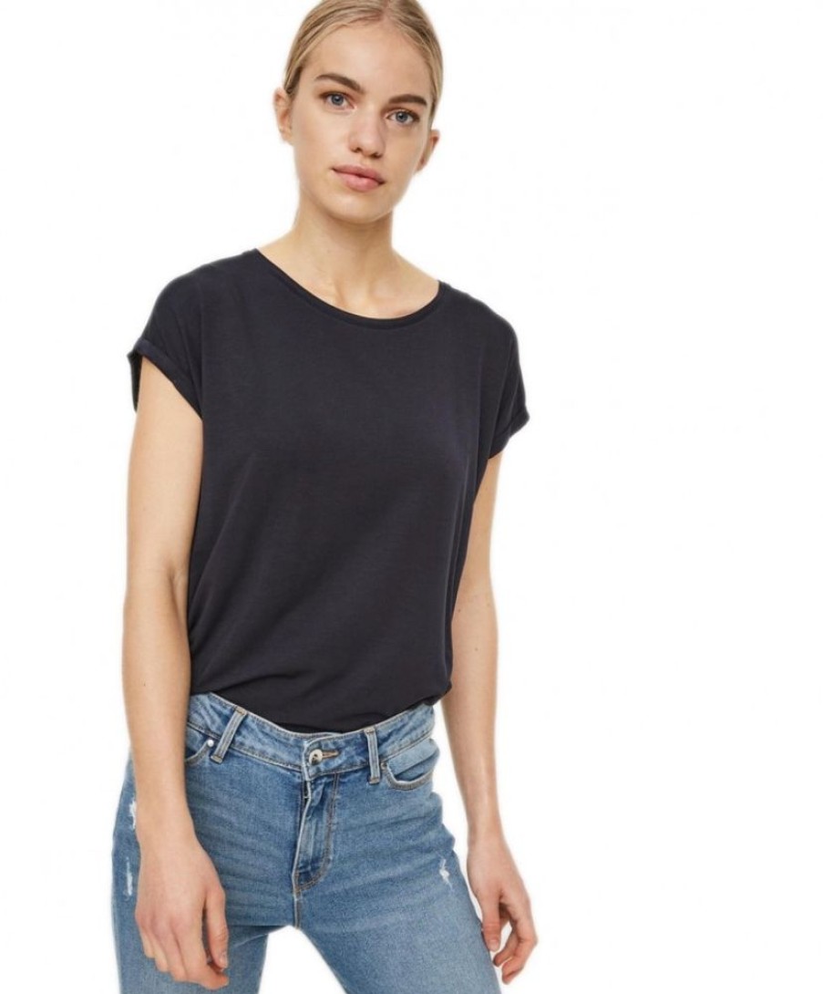 Damen Vero Moda Shirts | Vero Moda Damen Basic Shirt Ava Mit Kurzen Flugelarmeln