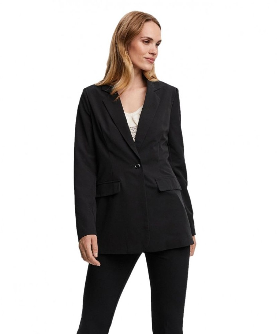 Damen Vero Moda Jacken | Vero Moda Blazer Zelda Mit Ziertaschen In Schwarz