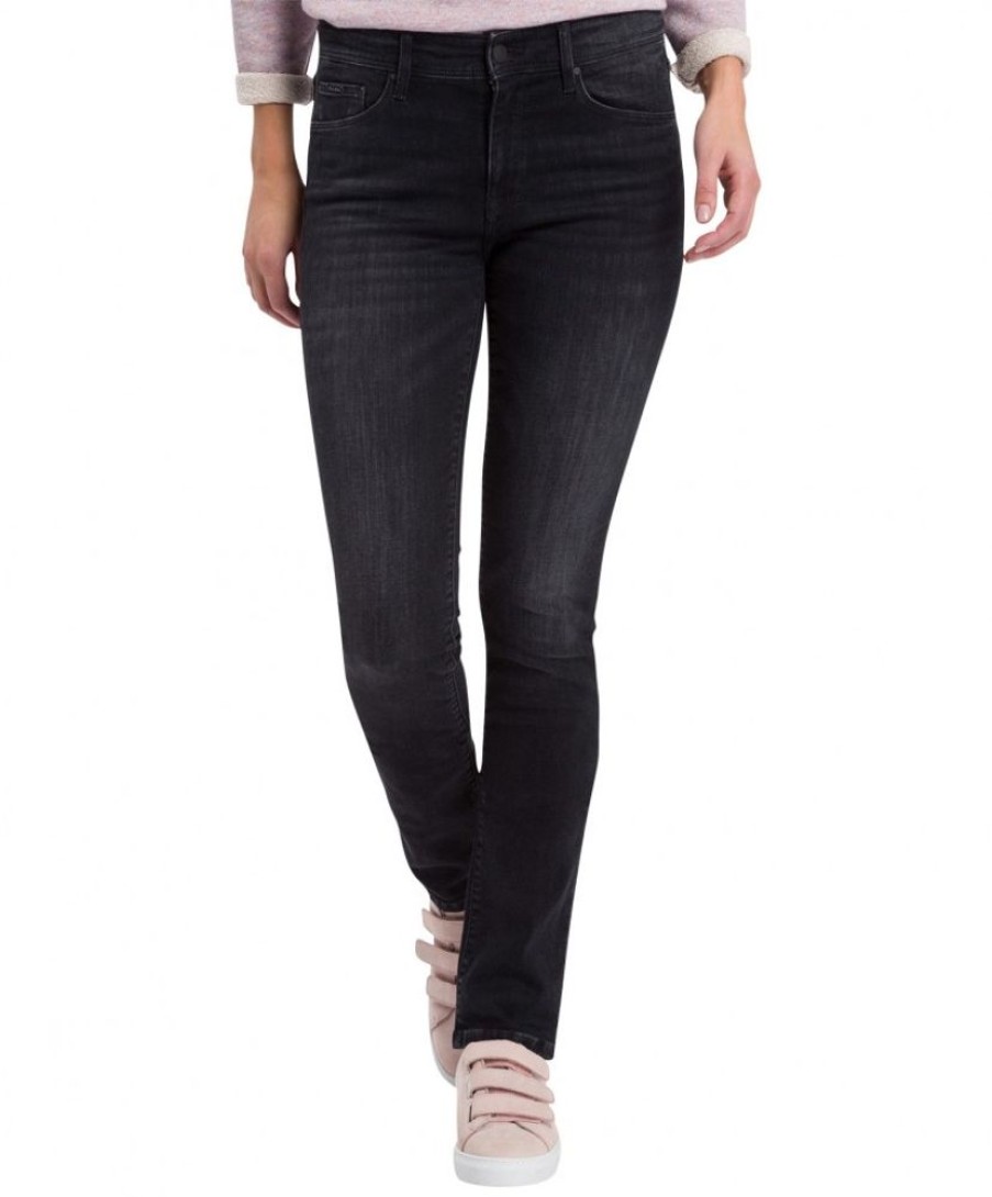 Damen Cross Slim Fit | Cross Jeans Mom Anya In Schwarzem Black Used