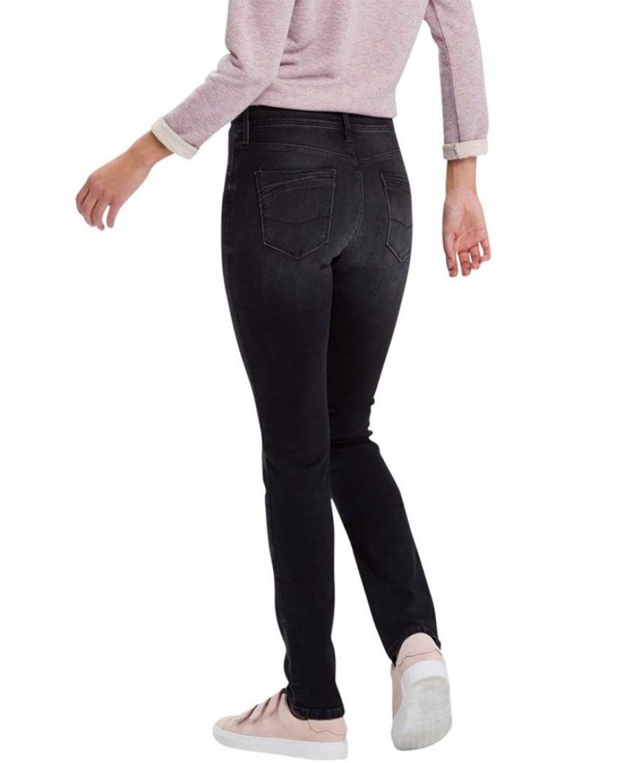 Damen Cross Slim Fit | Cross Jeans Mom Anya In Schwarzem Black Used