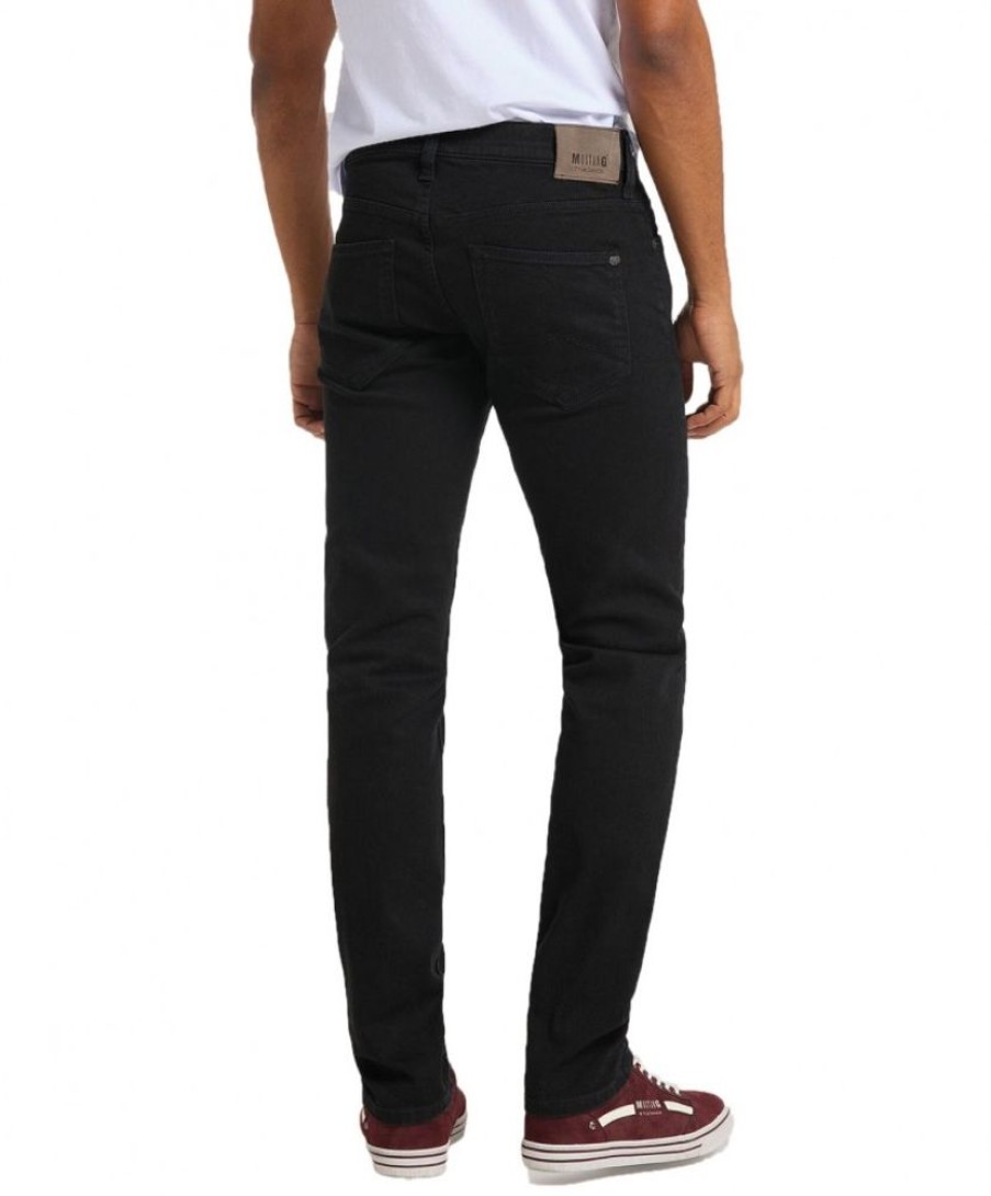 Herren Mustang Tapered | Mustang Oregon Tapered Jeans Aus Schwarzem Denim