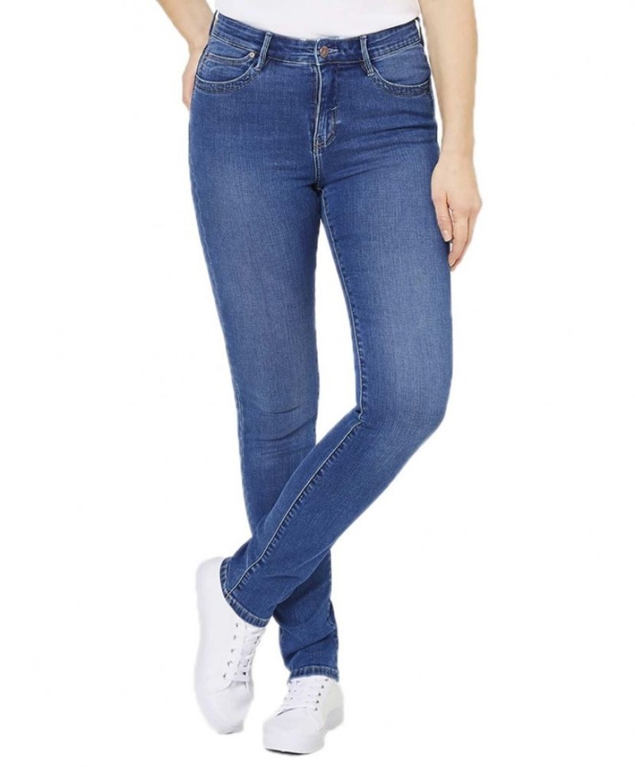 Damen Paddocks Slim Fit | Paddock'S Jeans Slim Fit Pat Mit High Rise In Mittelblau