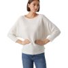 Damen Vero Moda Pullover | Vero Moda Strickpullover Nora Mit U-Boot Ausschnitt In Weis