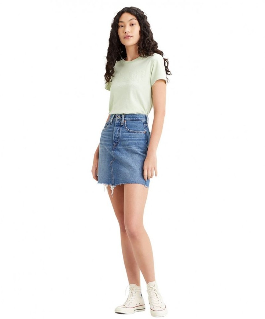 Damen Levis Rocke | Levis Jeansrock High Waisted Deconstructed Skirt Im Used Look