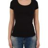 Damen Vero Moda Shirts | Vero Moda T-Shirt Soft U-Neck In Schwarz