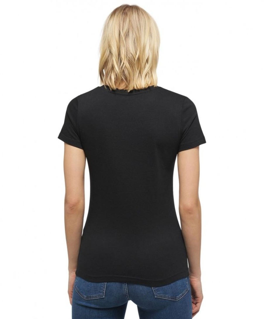 Damen Mustang Shirts | Mustang Damen T-Shirt Mit Print Alina In Schwarz