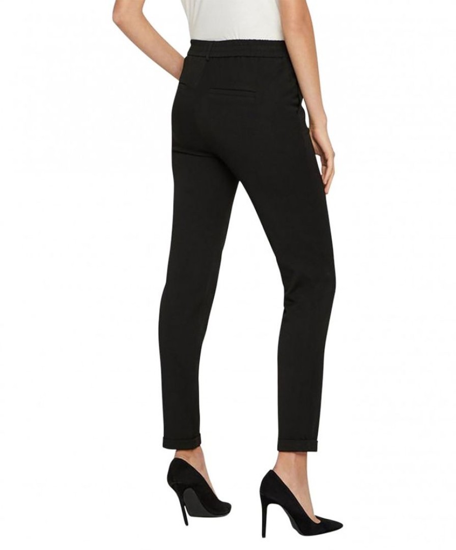 Damen Vero Moda Stoffhosen | Vero Moda Anzughose Maya Mit Stretch-Bund In Schwarz | Jeans-Meile.De