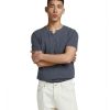 Herren Jack & Jones Shirts | Jack & Jones T-Shirt Split Mit Neck In Navy Blue