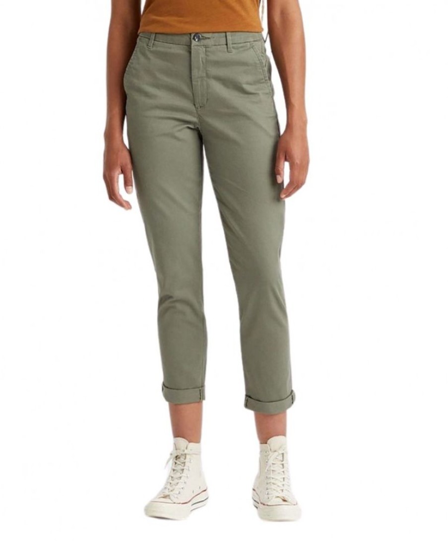 Damen Dockers Chinohosen | Dockers Chinohose Mit Slim Fit In Gruner Camo Farbung