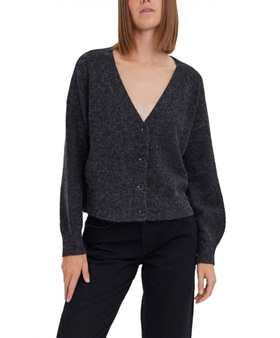 Damen Vero Moda Pullover | Vero Moda Cardigan Doffy Mit Ballonarmel In Schwarz