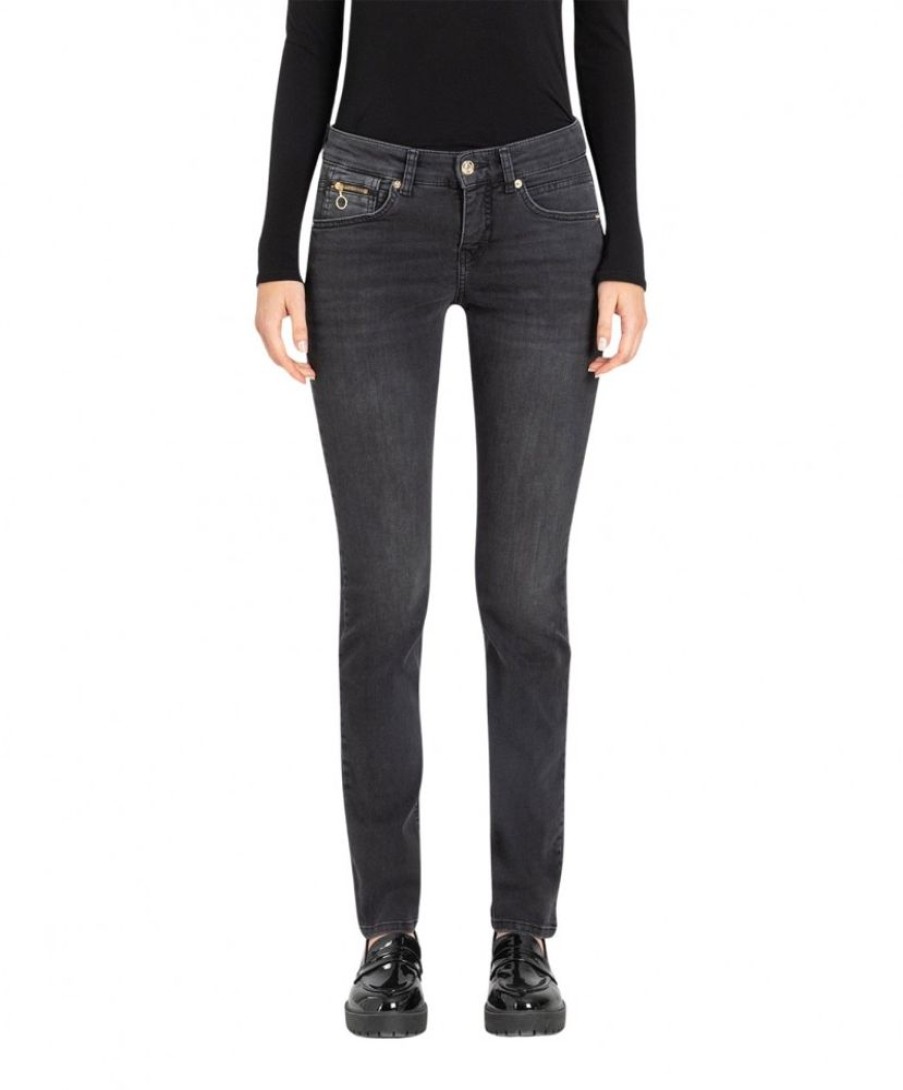 Damen MAC Slim Fit | Mac Slim Fit Jeans Carrie Pipe In Dunkelgrauer Verwaschung