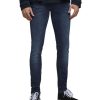 Herren Jack & Jones Skinny Fit | Jack & Jones Jeans Skinny Fit Liam In Blau Mit Crinkeln