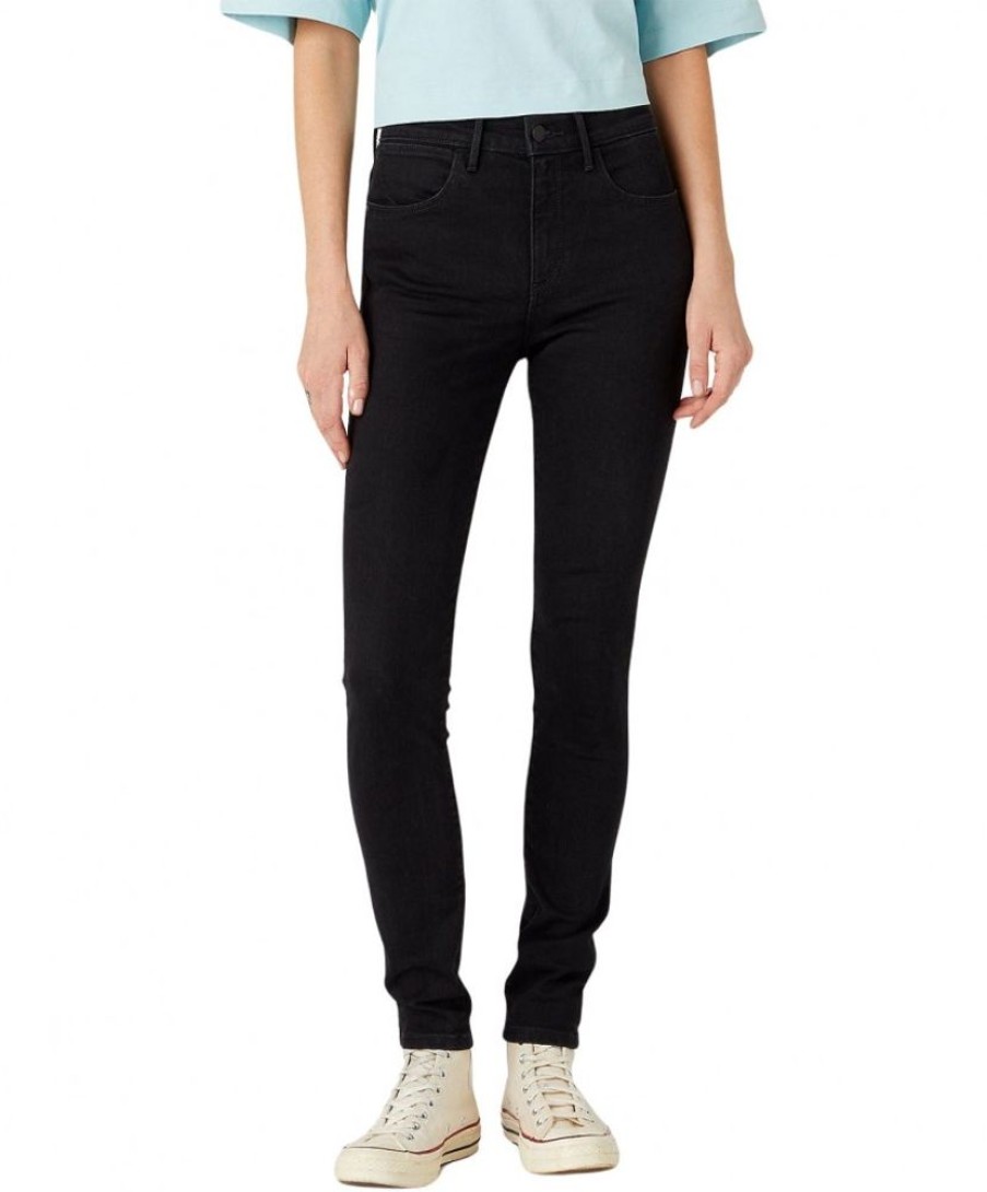 Damen Wrangler Skinny | Wrangler Jeans Skinny Fit Mit High Rise In Schwarz