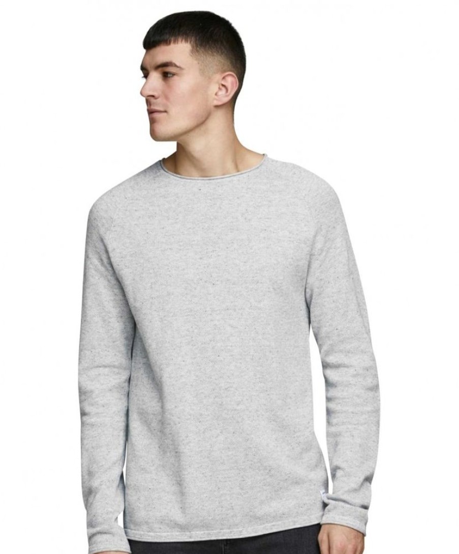 Herren Jack & Jones Pullover | Jack & Jones Strickpullover Hill In Hellgrau