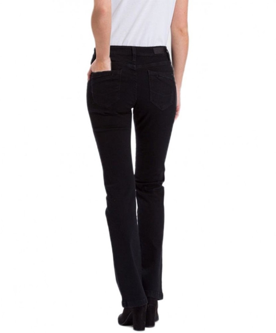 Damen Cross Bootcut | Cross Jeans Lauren - Schwarze Jeans Mit Angesagtem Bootcut