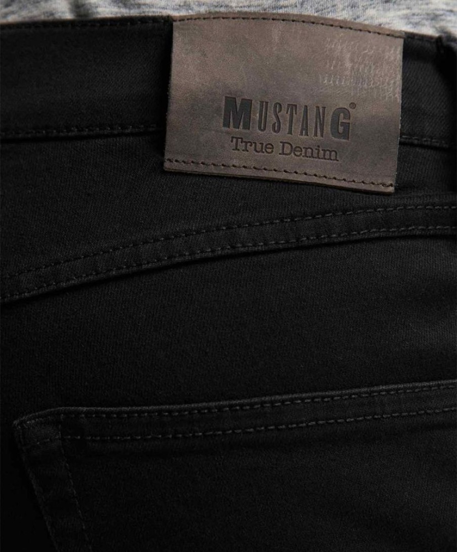 Herren Mustang Tapered | Mustang Jeans Tramper Tapered In Weichem Black Denim