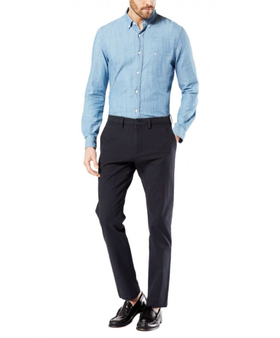 Herren Dockers Chinohosen | Dockers Chino Im Slim Fit Aus Blauem Smart 360 Flex