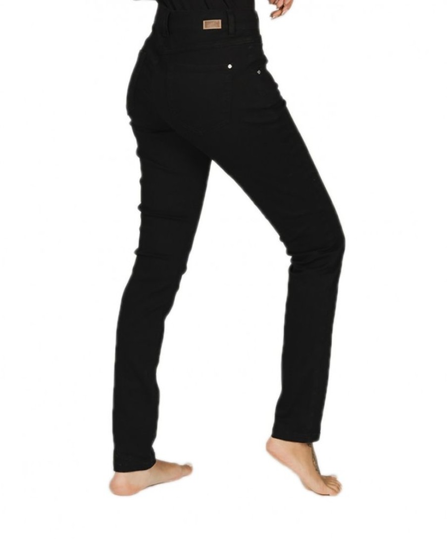 Damen Angels Skinny | Angels Jeans Skinny Button Mit Doppelknopf In Schwarz