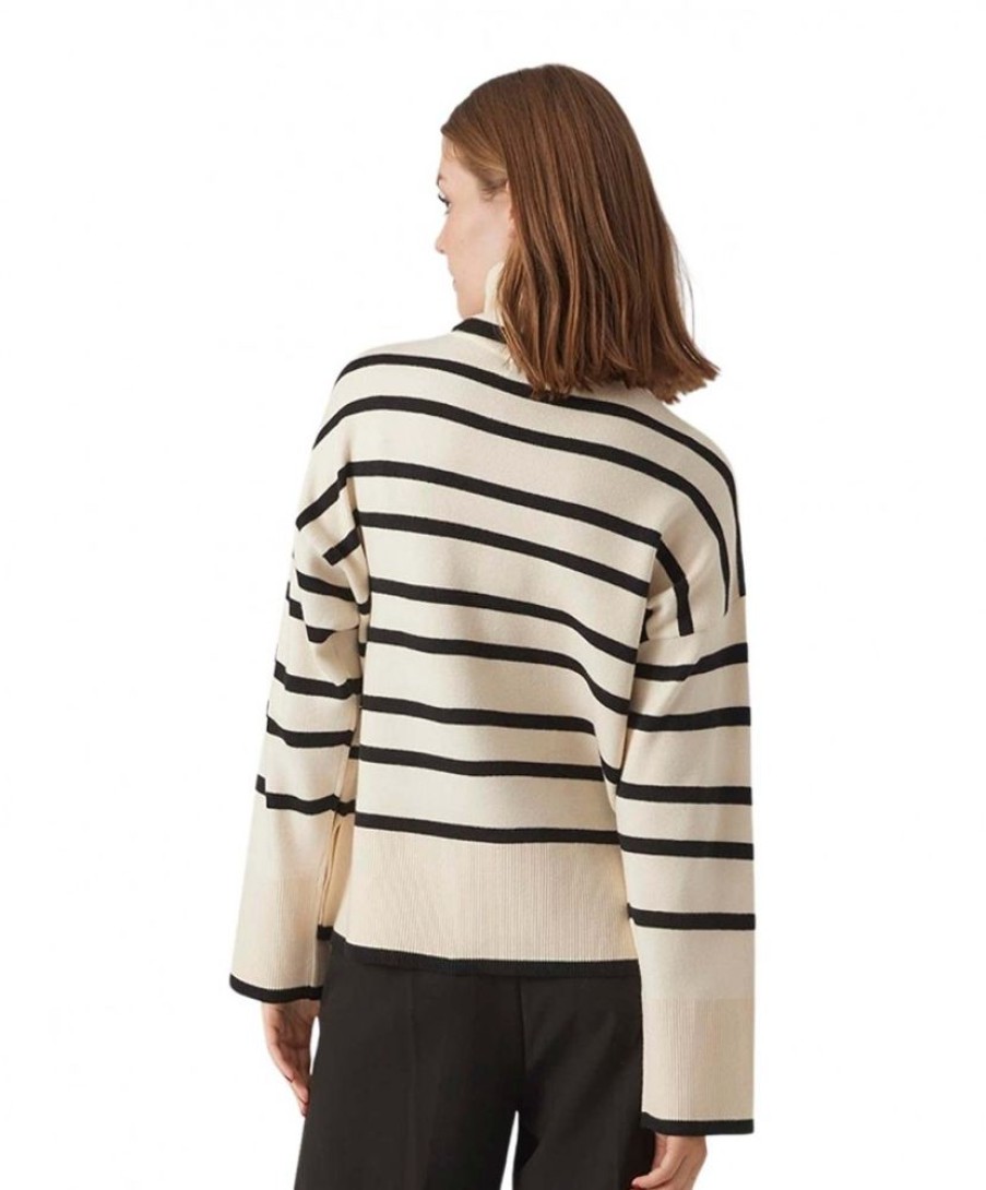 Damen Vero Moda Pullover | Vero Moda Pullover Saba Mit Rollkragen Im Streifenmuster