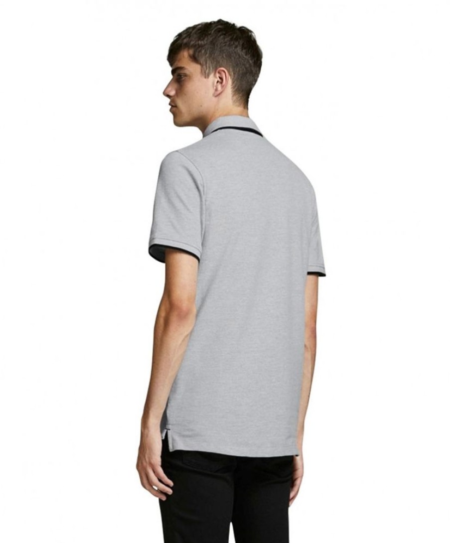 Herren Jack & Jones Shirts | Jack & Jones Basic-Poloshirt Epaulos In Hellgrau